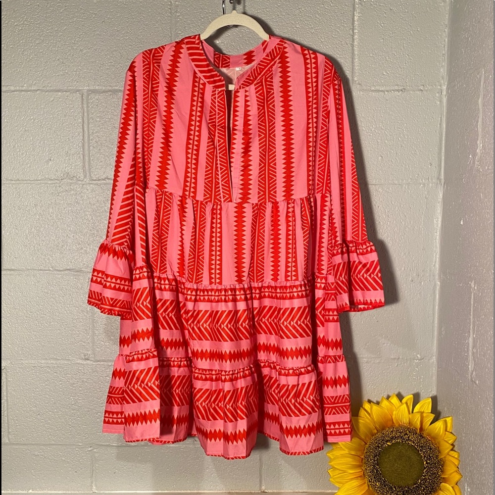 Valentines Dress/Tunic Size Large Pink/Red